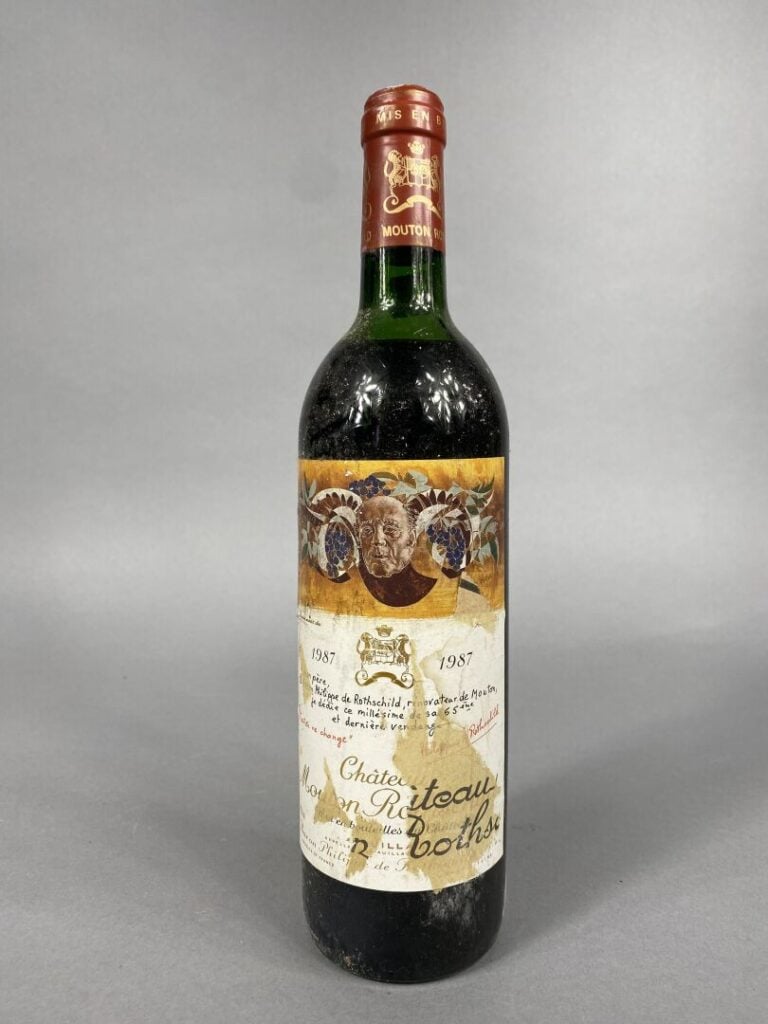 Château Mouton Rothschild, Pauillac - Une bouteille, 1987 - ("à mon père... je…