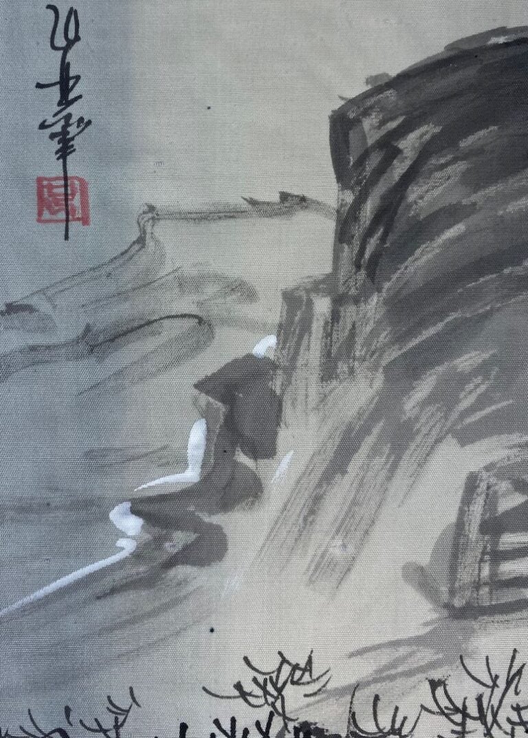 Chine - La cérémonie du thé - Peinture sur soie - Signée en haut à gauche - D:…
