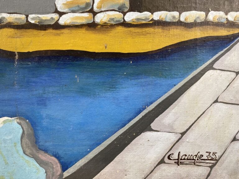 Claude YVON (XXe) - Architecture fantaisiste dans un paysage - Huile sur toile…