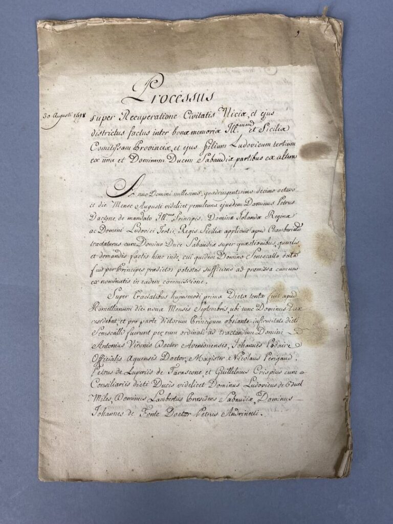 Copie faite en 1760 d'un ancien Traité (1448) sur le règlement des dettes. Manu…