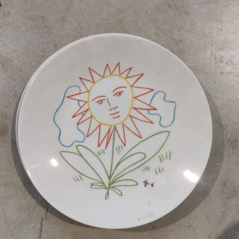 D'après Jean COCTEAU. 10 assiettes en porcelaine à décors différents