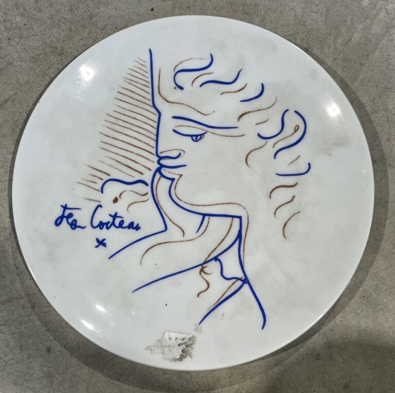 D'après Jean COCTEAU. 6 assiettes en porcelaine à décors différents