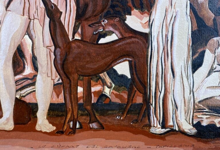 D'après Louis-Léon-Eugène BILLOTEY (1883-1940) - Le départ des cavaliers, proje…