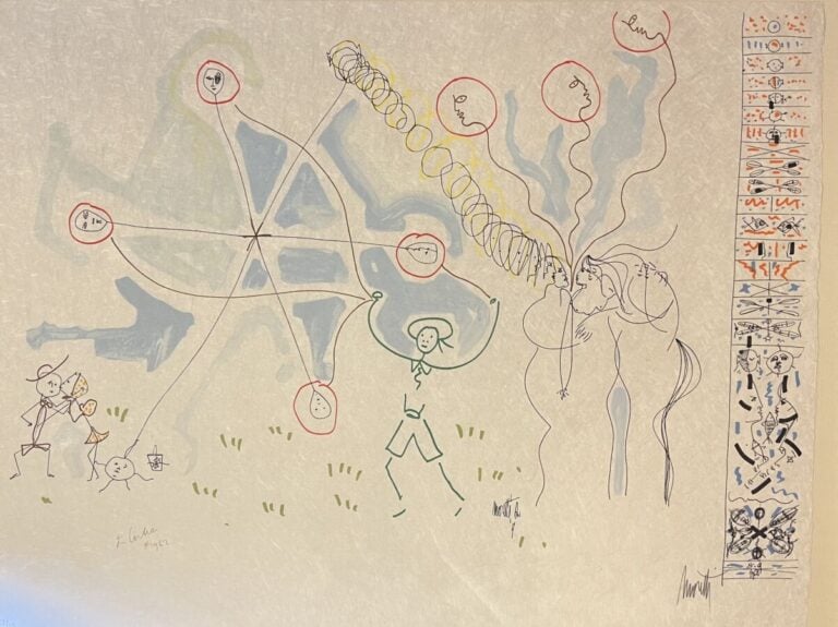 D'après Raymond Moretti et Jean Cocteau - Personnages dans un paysage fleuri -…