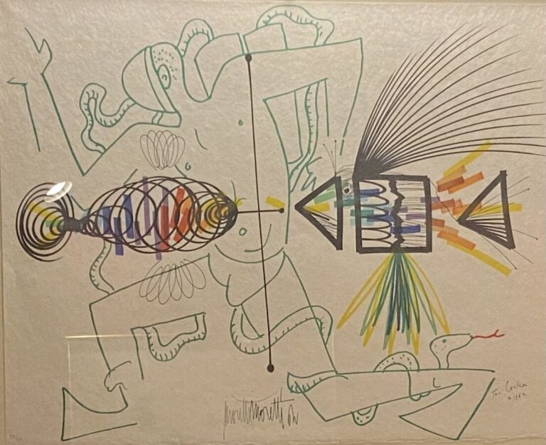D'après Raymond Moretti et Jean Cocteau - Personnages et poissons - Lithographi…