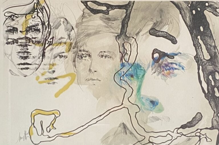 D'après Raymond Moretti - Visage d'homme dont celui de Rimbaud - Lithographie d…