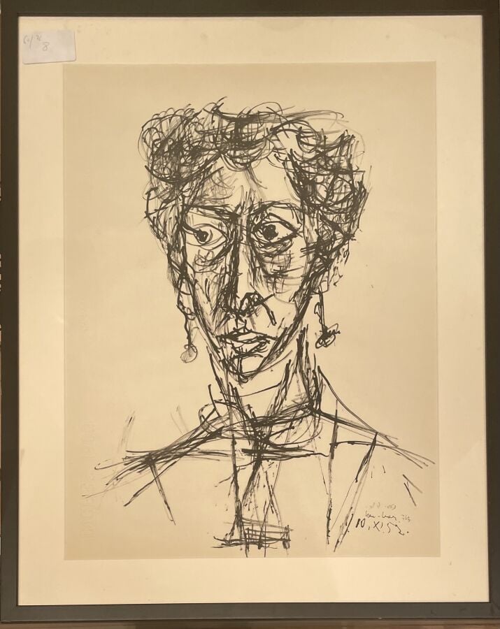 David LAN BAR (1912-1987) - Portrait de femme de face, 1951 ; Portrait femme de…