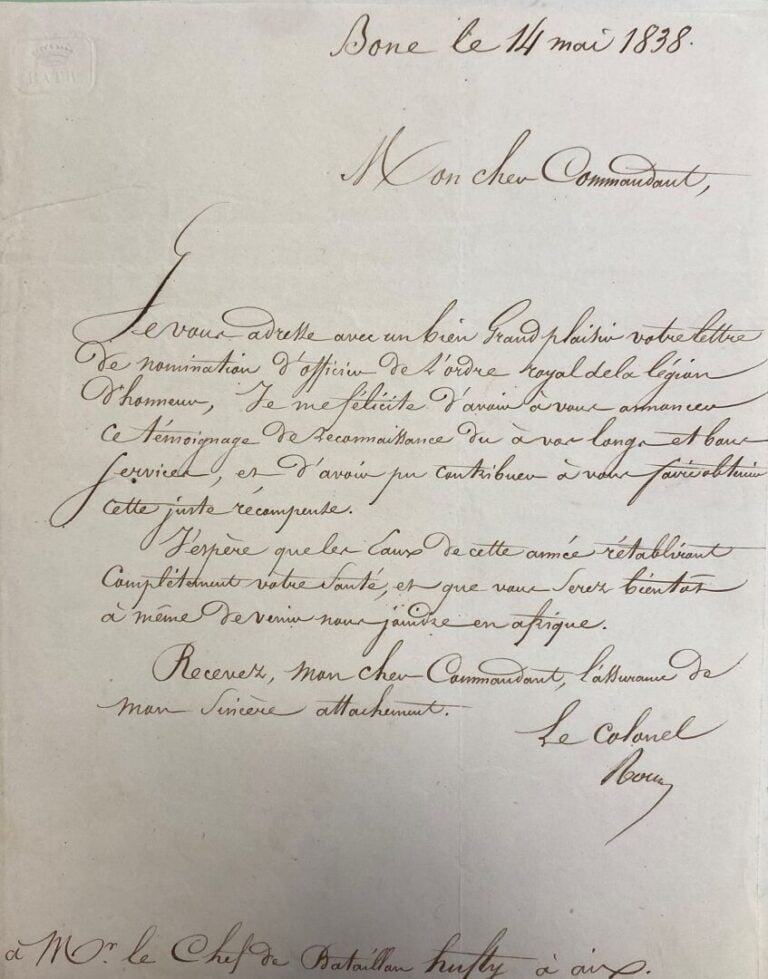 Dossier militaire de CH. HUFTY, qui finira Chef d'Escadron et prendra sa retrai…