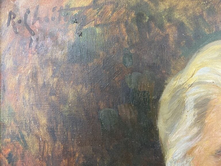 Ecole de la fin du XIXe - début du XXe siècle - Portrait d'homme - Huile sur to…