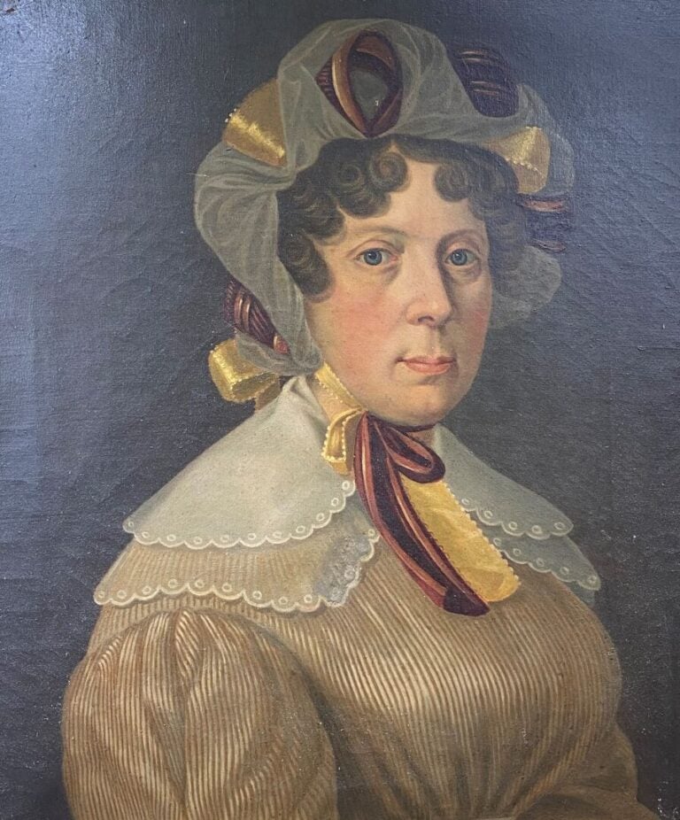 Ecole du premier tiers du XIXe siècle - Portrait d'homme et portrait de femme -…