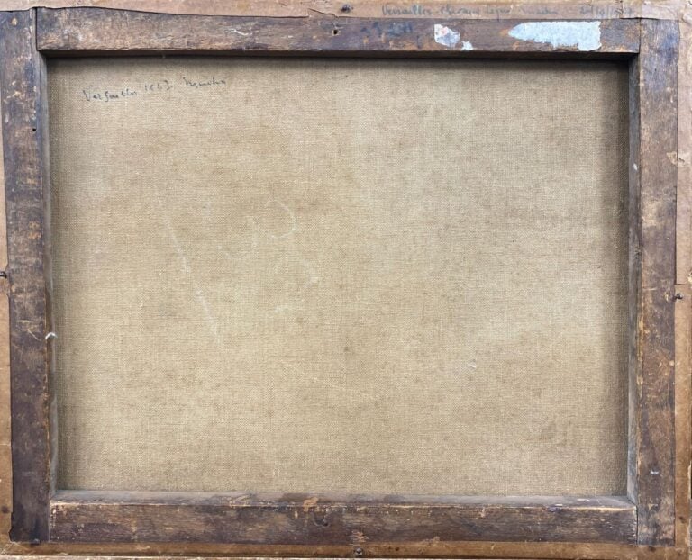 Ecole du XIXe siècle - Bord de mer agité - Huile sur toile, signée en bas à dro…