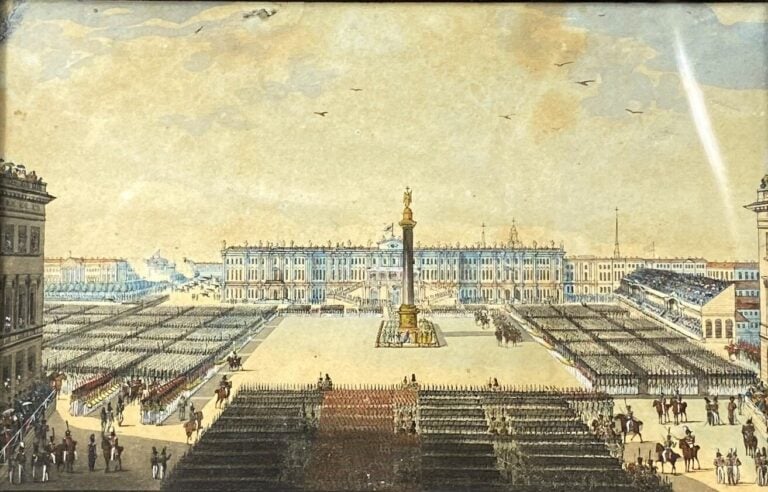 Ecole du XIXe siècle - Défilé militaire - Encre et aquarelle sur papier - 11 x…