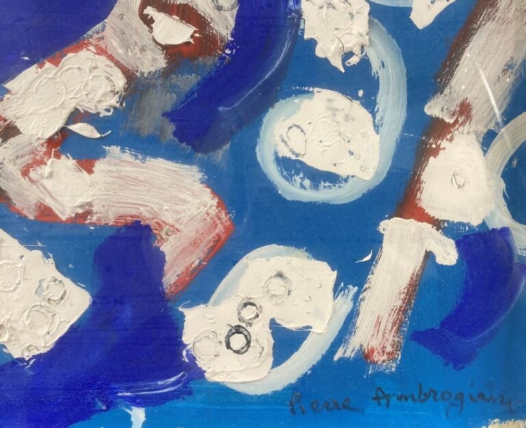 Ecole du XXe siècle - Composition aux taches blanches - Huile sur carton - Port…