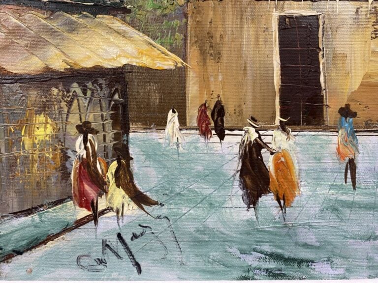 Ecole du XXe siècle - Place du Tertre à Montmartre - Huile sur toile - Signée e…