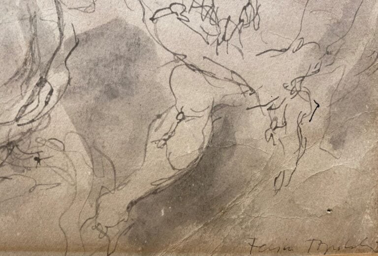 Ecole du XXe siècle - "Player's theater, the basement Shelter" - Encre brune et…