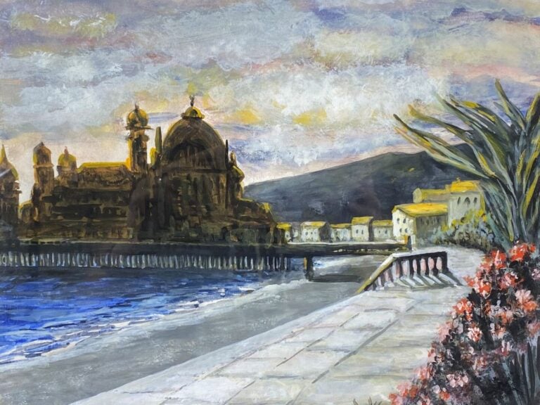Ecole du XXe siècle - Vue de la Jetée-Promenade - Gouache sur papier - 23 x 31…