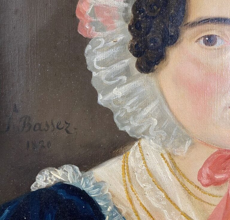 Ecole française du premier tiers du XIXe siècle - Portrait de jeune femme - Hui…