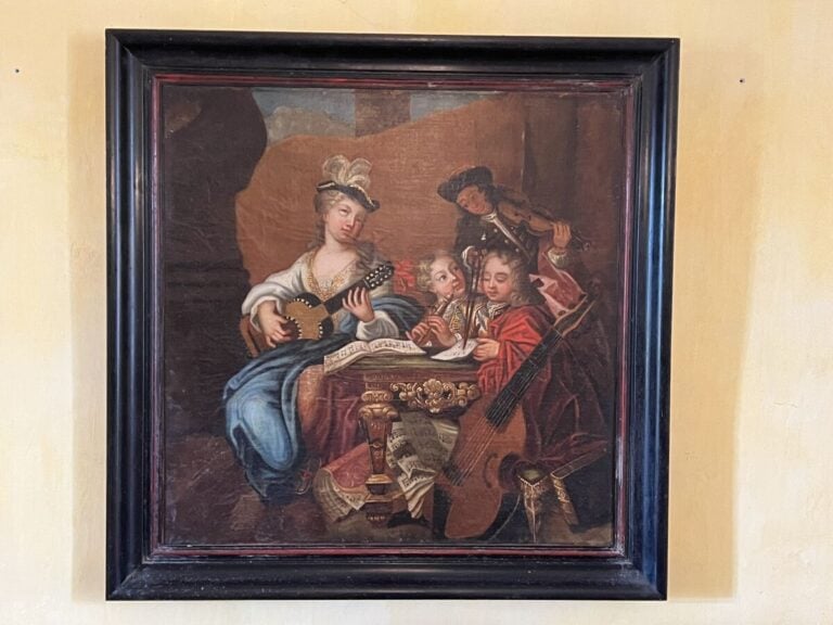 Ecole Française XVIIIème. Le concert. Huile sur Toile. - 90x88 cm