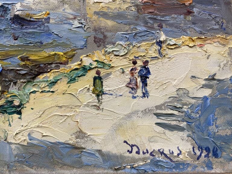 Édouard DUCROS (1856-1936) - Vue de port - Huile sur panneau - Signé en bas à d…