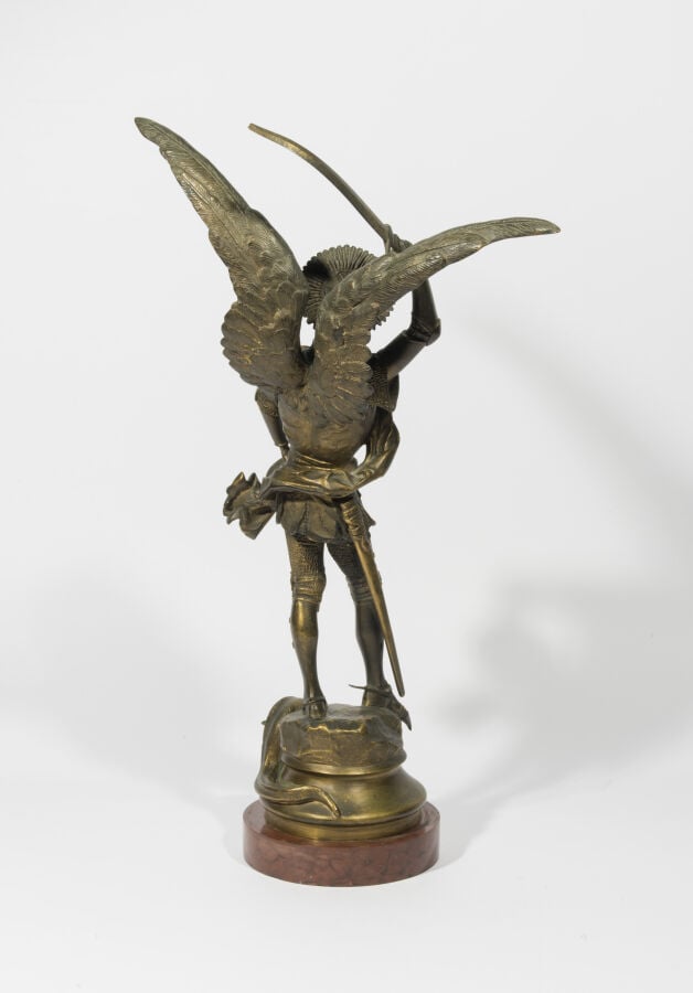 Emmanuel FREMIET (1824-1910) Saint Michel Bronze à patine dorée, épreuve ancien…
