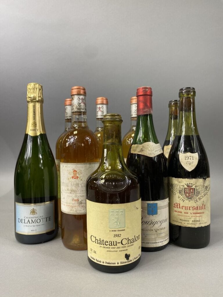 Ensemble de bouteilles divers : - - Château Châlon, une bouteille, 1982 - - Pap…