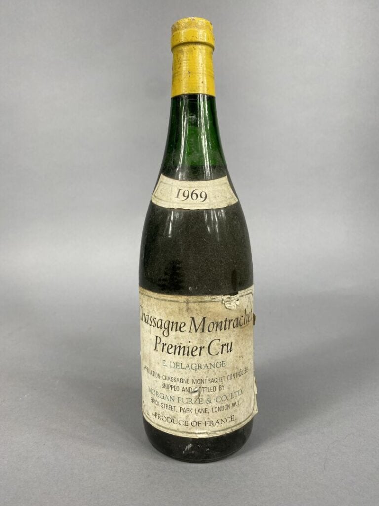 Ensemble de cinq bouteilles comprenant : - - Chassagne Montrachet, E. Delagrang…