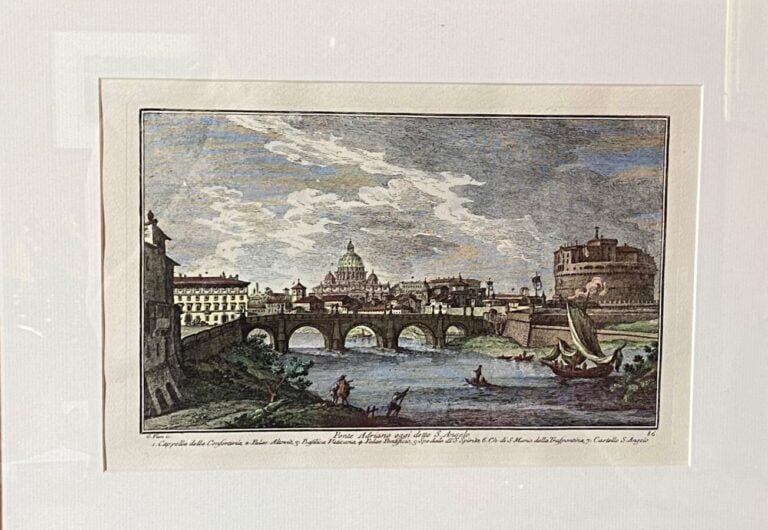 Ensemble de reproductions, composé de deux vues de Rome d'après Guiseppe Vassi,…