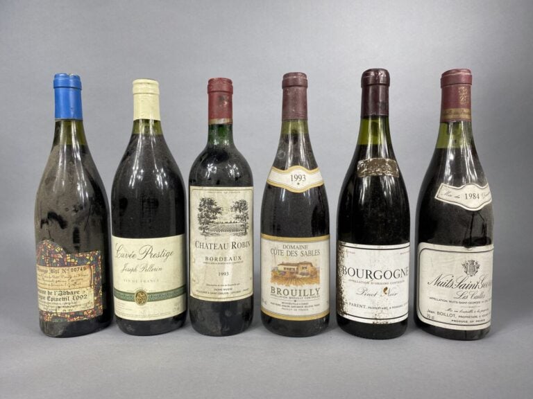 Ensemble de six bouteilles comprenant : - - Nuits Saint Georges, Les cailles, 1…