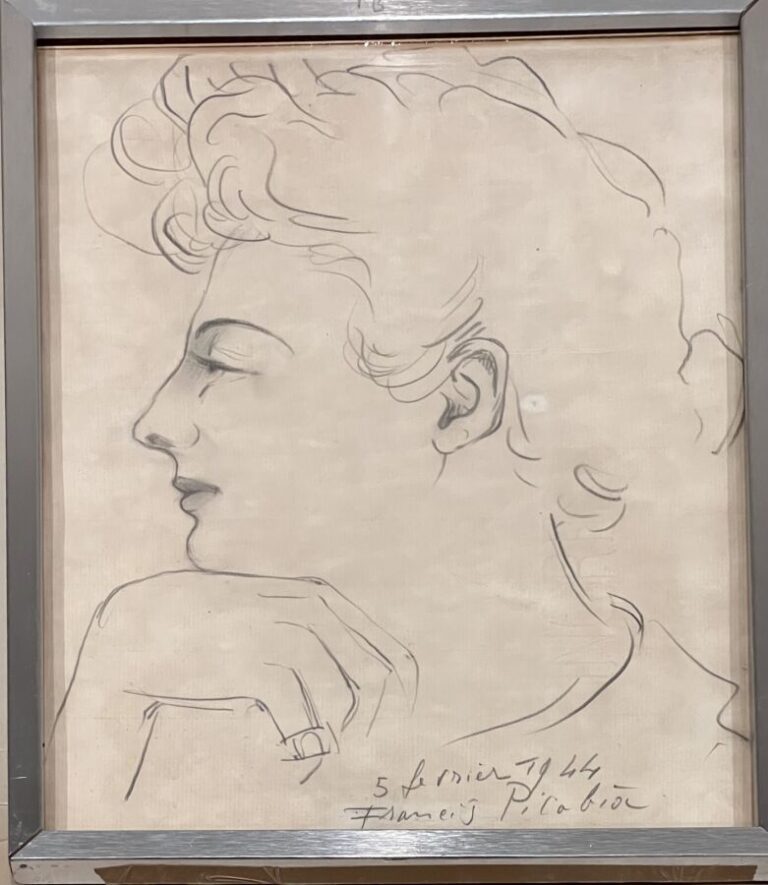 Francis PICABIA (1879-1953) dans le gout de - Femme de profil - Crayon sur papi…
