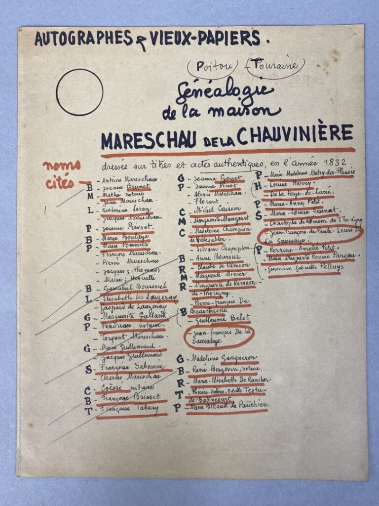 Généalogie de la maison Mareschau de la Chauvinière, dressée sur titres et acte…