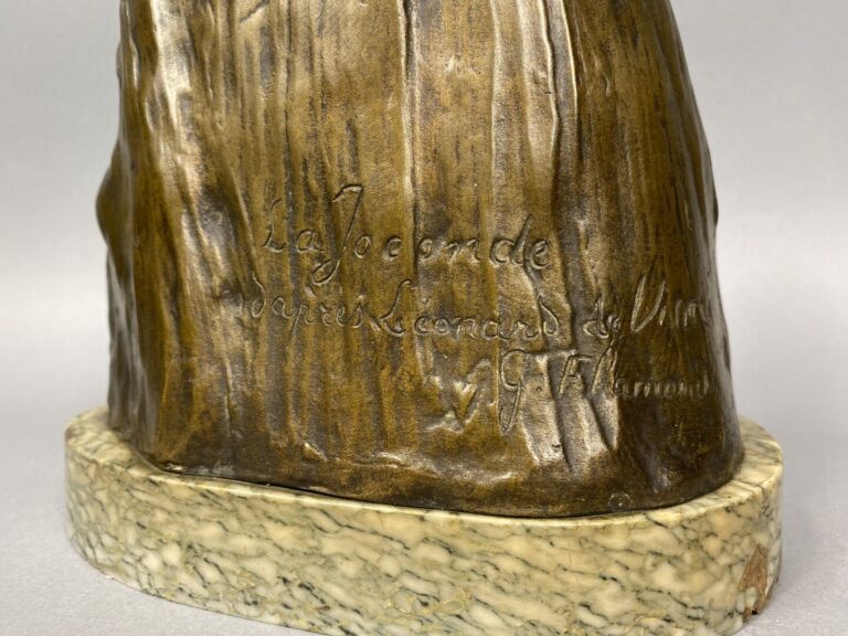 Georges FLAMAND (1866-c.1931) - La Joconde - Sujet en bronze à patine dorée - S…