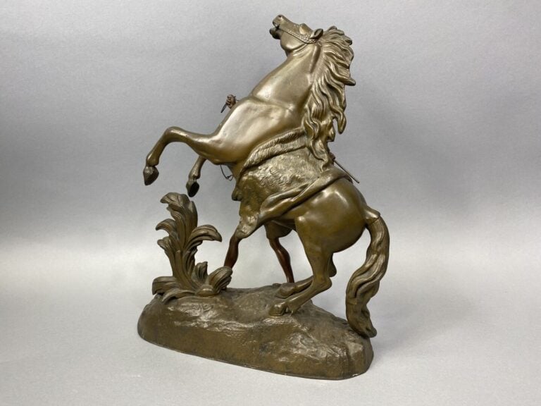 Guillaume COUSTOU (1677-1746) d'après - Cheval de Marly - Groupe en régule pati…
