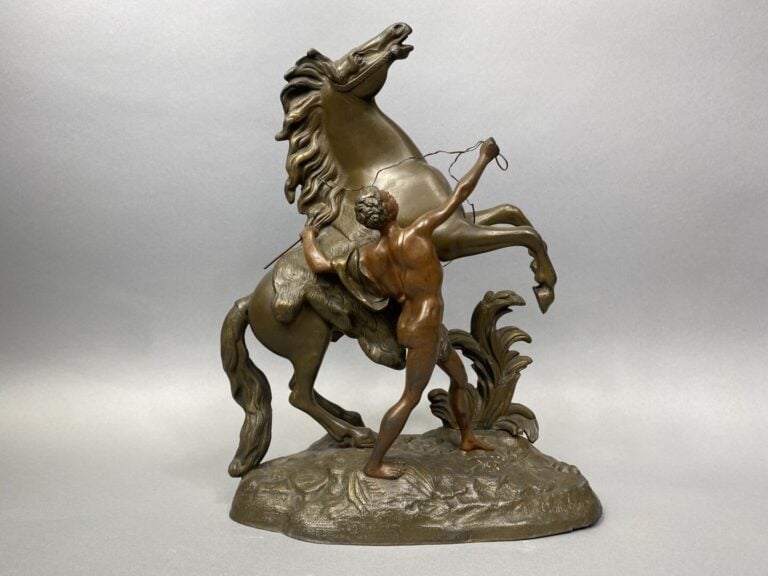 Guillaume COUSTOU (1677-1746) d'après - Cheval de Marly - Groupe en régule pati…