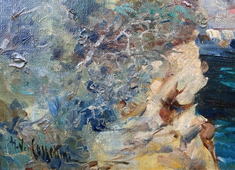 Hugo Vincent COSSETTINI (1881-1953) - Bord de mer - Huile sur toile - Signée en…