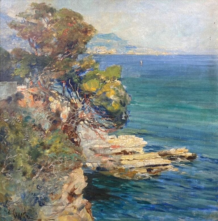 Hugo Vincent COSSETTINI (1881-1953) - Bord de mer - Huile sur toile - Signée en…