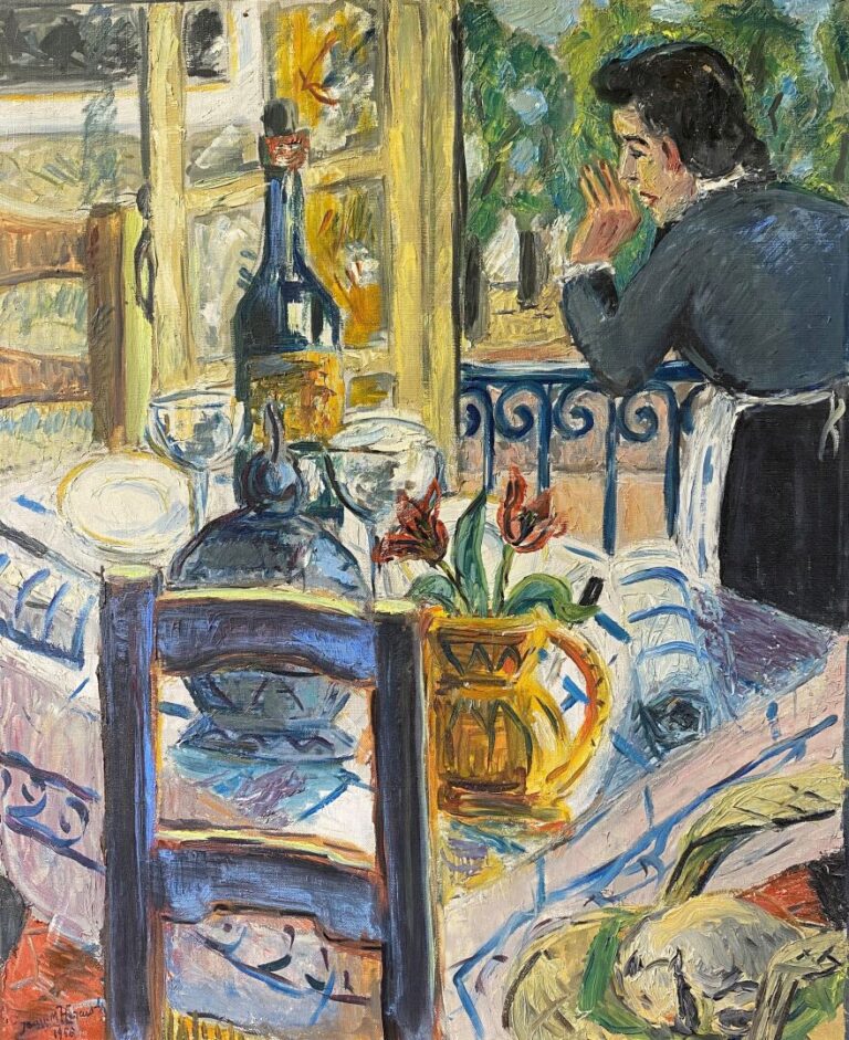 Jean-Marcel HERAUT (1920-1982) - Femme dans un intérieur - Huile sur toile - Si…