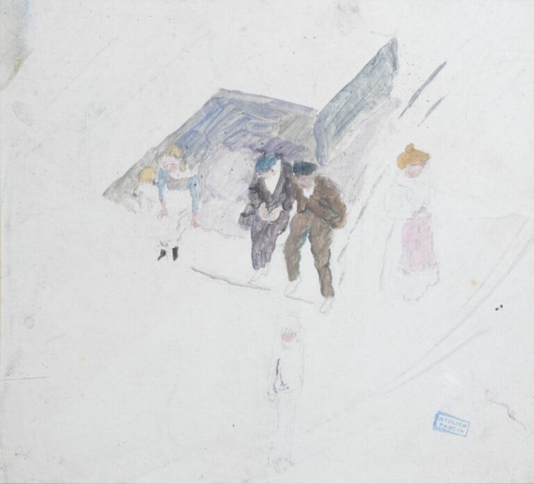 Jules PASCIN (1885-1930) - Le repos, 1908 - Aquarelle sur papier, cachet d'atel…