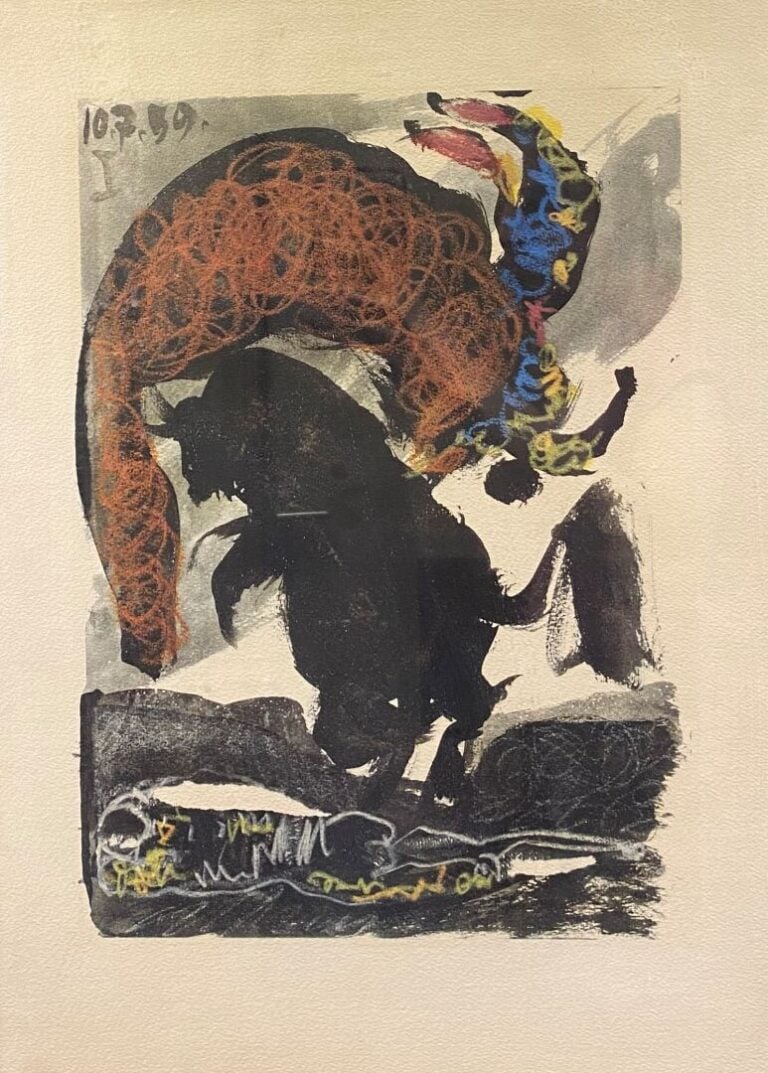 Lot de pièces encadrées : - -D'après PIcasso Scène de tauromachie - -D'après Co…
