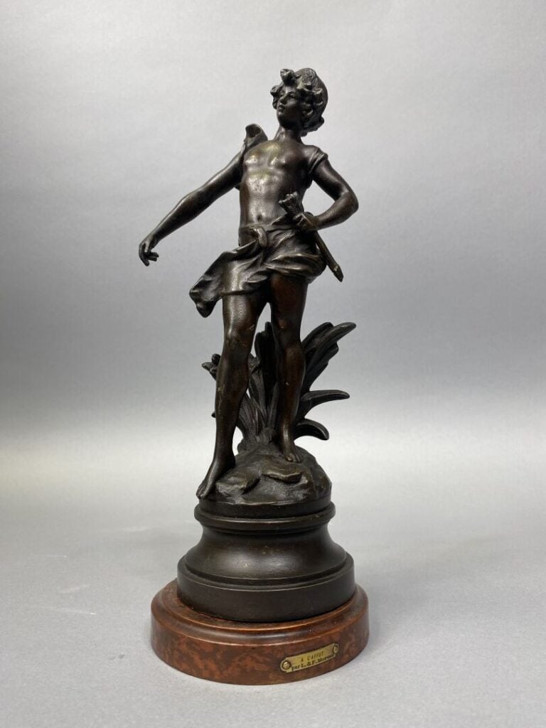 Louis et François MOREAU (XIXe-XXe), d'après - "A l'affût" - Sculpture en régul…