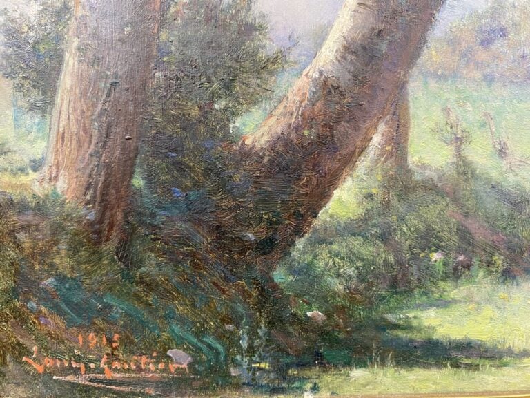 Louis François GAUTIER (1855-1947) - Sous-bois - Huile sur carton - Signé en ba…