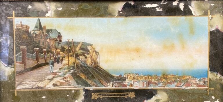 Mannette de pièces encadrées divers, gravure, huile sur toile représentant des…