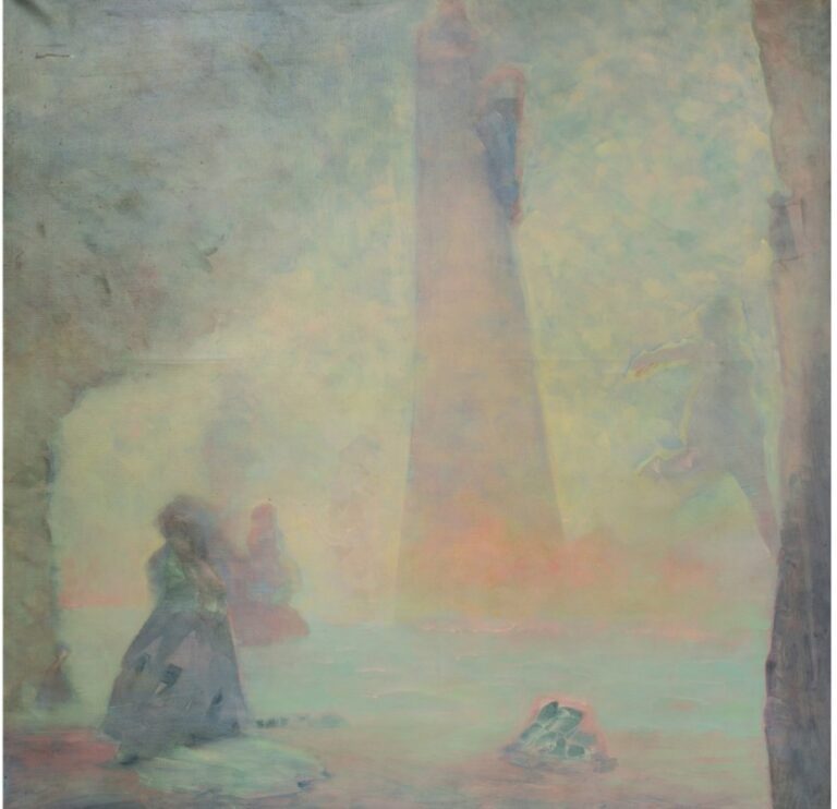 Mario GURFEIN (1945-) - Le phare, 1985 - Huile sur toile, signée, contresignée,…