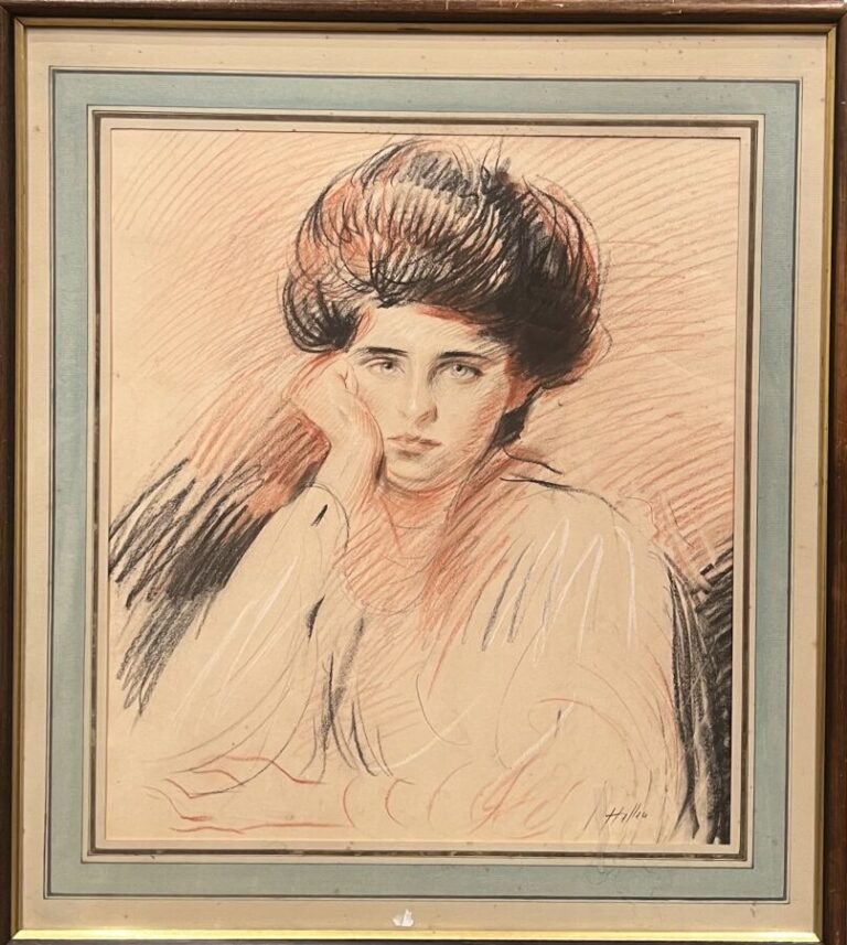 Paul César HELLEU (1859-1927) dans le goût de - Portrait de femme - Crayons de…
