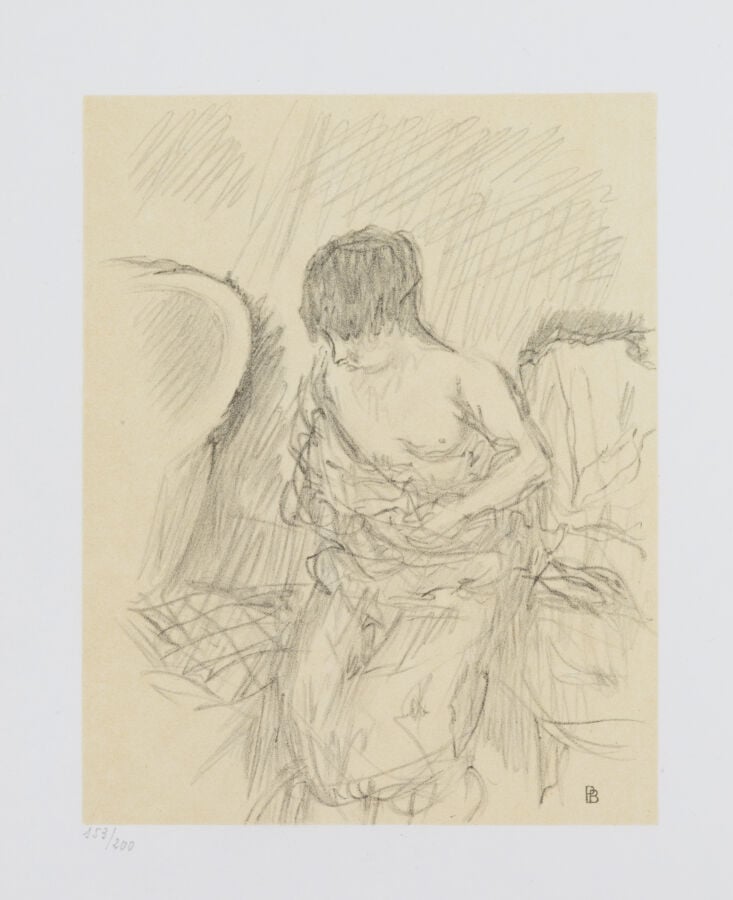 Pierre BONNARD (1867-1947) d'après - Nu au bain - Lithographie sur vélin, monog…