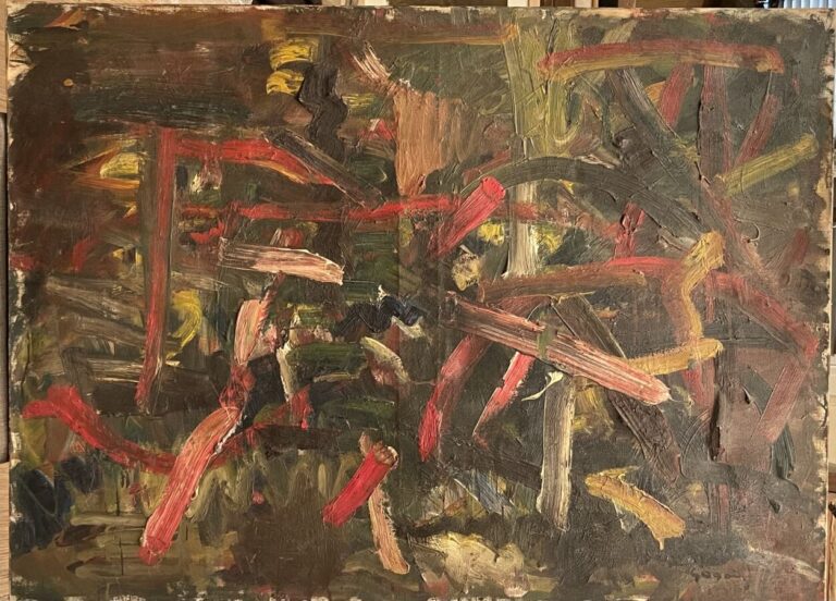 Pierre GOGOIS (1935-) - Composition - Huile sur toile, signée en bas à droite -…