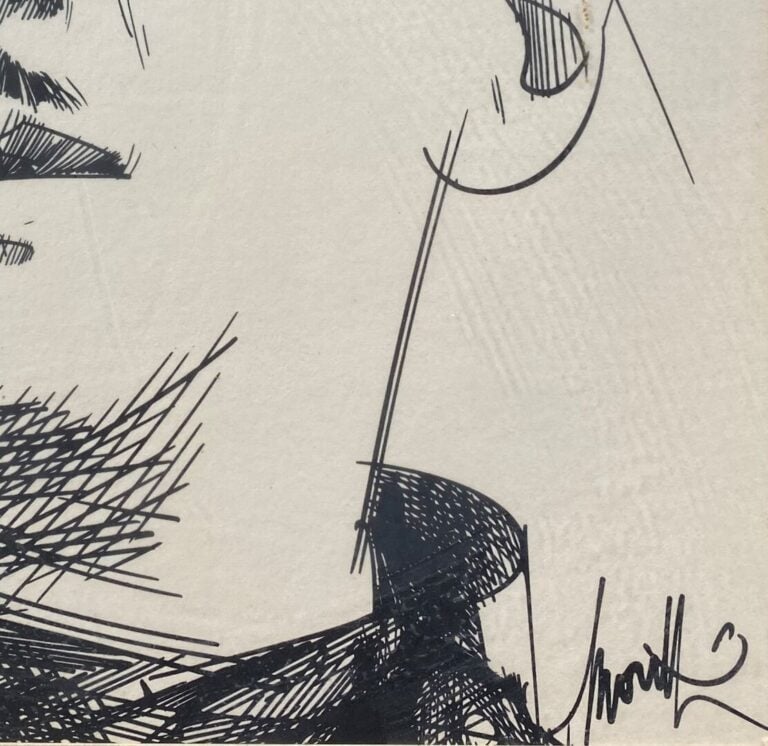 Raymond MORETTI (1931-2005) - Portrait du Général de Gaulle - Crayon sur papier…