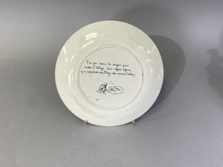 ROUEN, GIEN, SARREGUEMINES, etc - Lot d'assiettes en faïence à décor imprimé di…