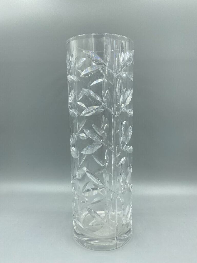 SCHNEIDER - Candélabre en cristal et laiton à quatre bras de lumière - Signé -…