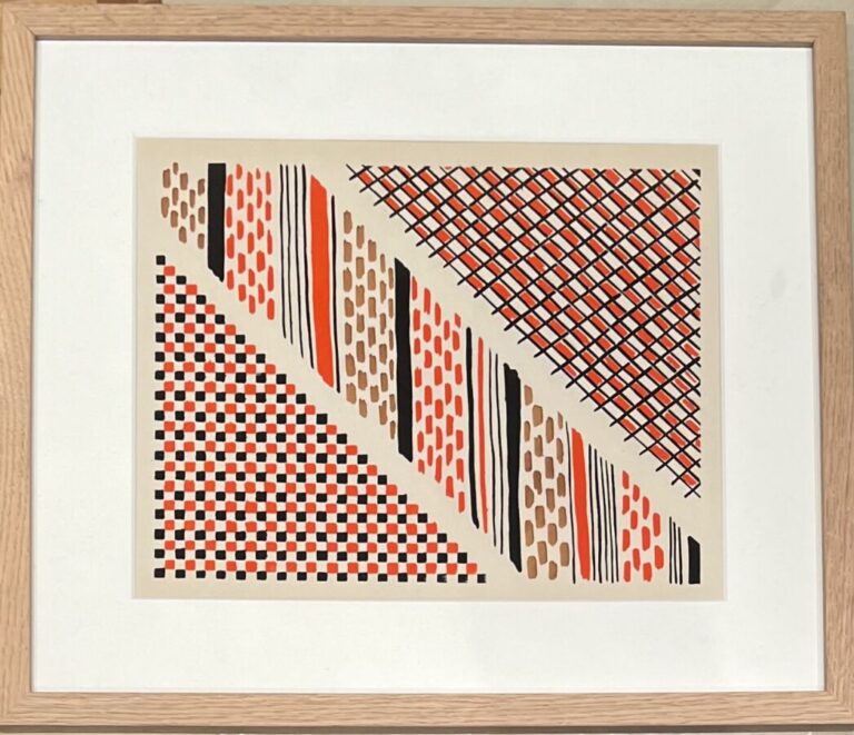 Sonia DELAUNAY (1885-1979) - Composition, 1930 - Pochoir en couleurs sur vélin…