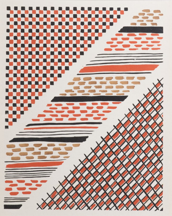 Sonia DELAUNAY (1885-1979) - Composition, 1930 - Pochoir en couleurs sur vélin…